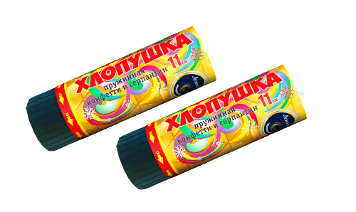  Пружинная хлопушка 11см с конфетти и серпантином  в Выборге